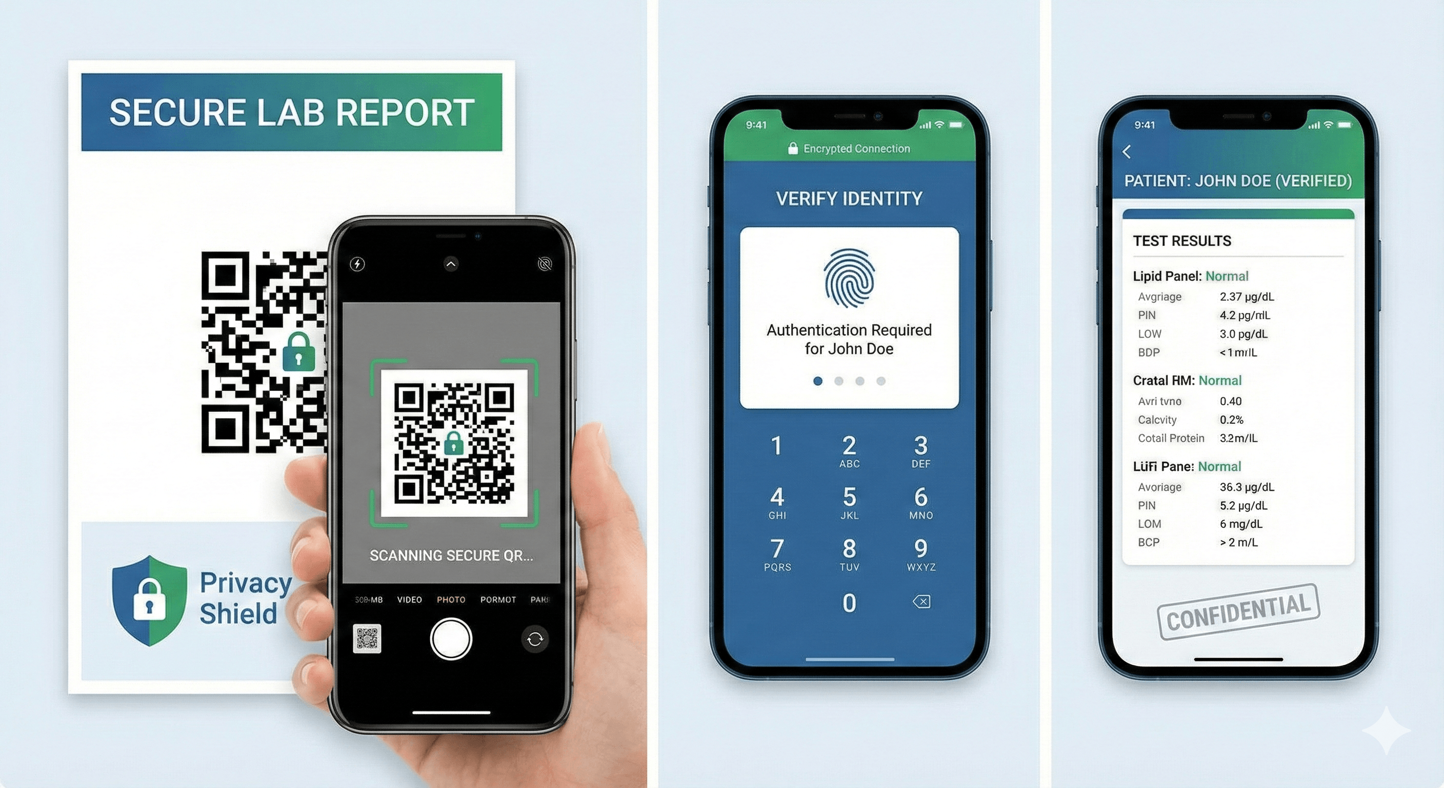 QR code on lab report for secure digital access