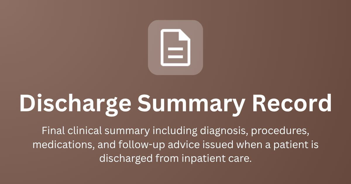 Discharge Summary Record image