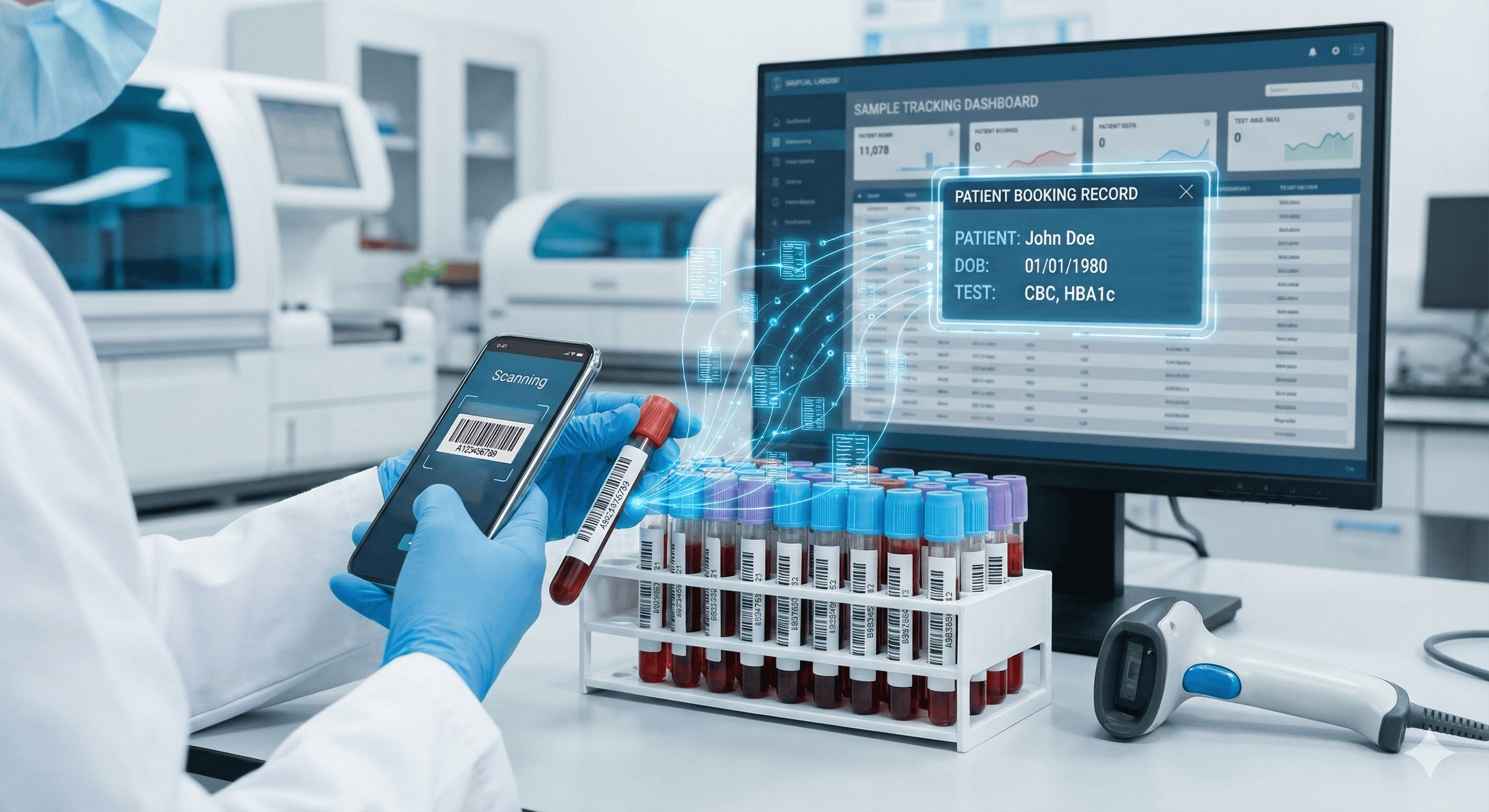 Sample barcodes & tracking in SmartCarePlus